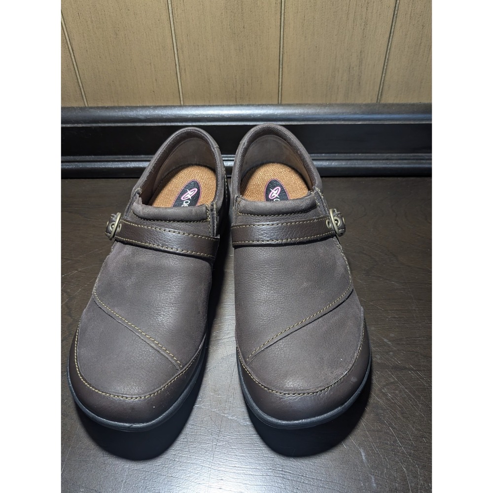 S1 Merrell Women's Espresso Casual Slip On Loafers Brown Leather Shoes US  9.5